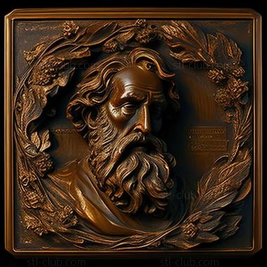 3D model William morris hunt American artist (STL)